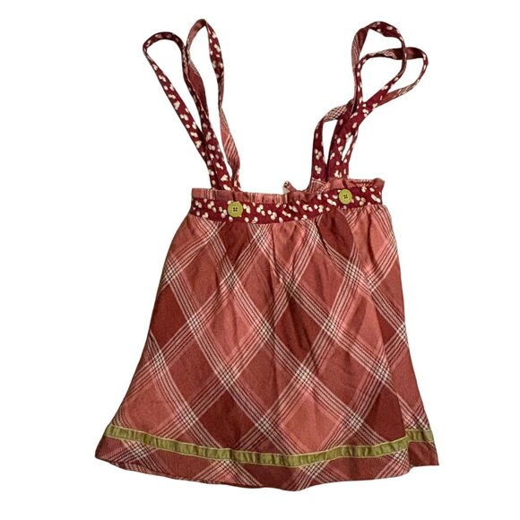 Matilda Jane You & Me Girls 10 Plaid Overalls Suspender Skirt 10 - Picture 2 of 4